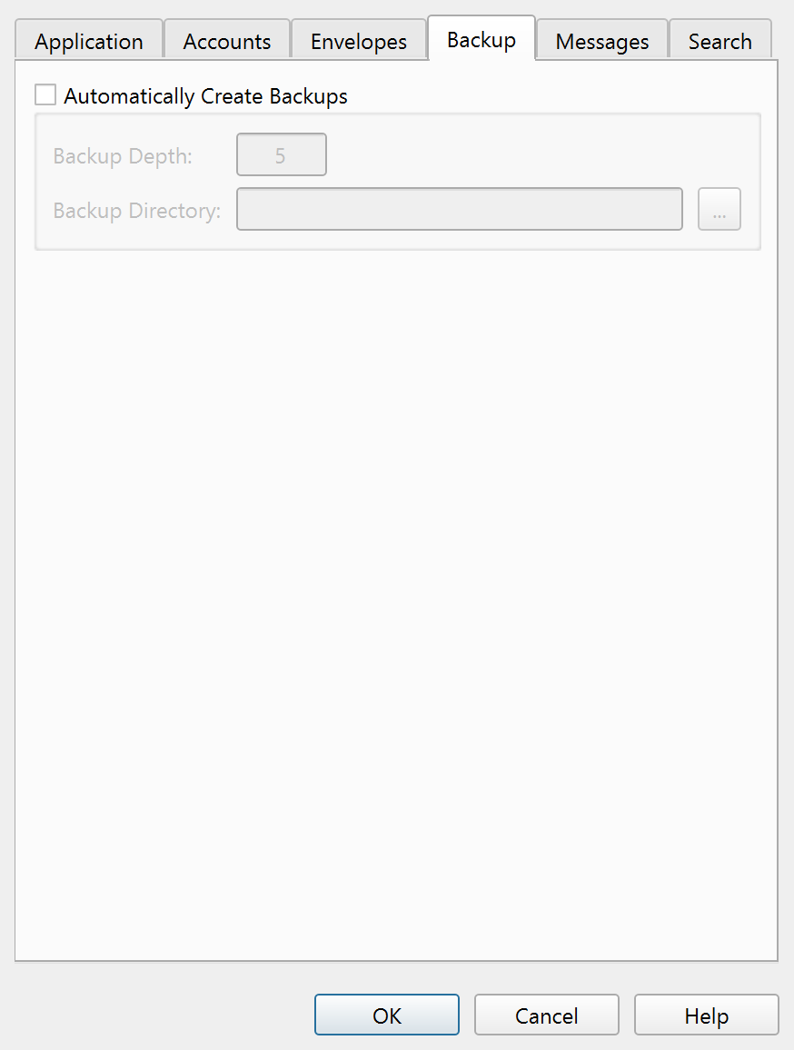 Settings — Backup