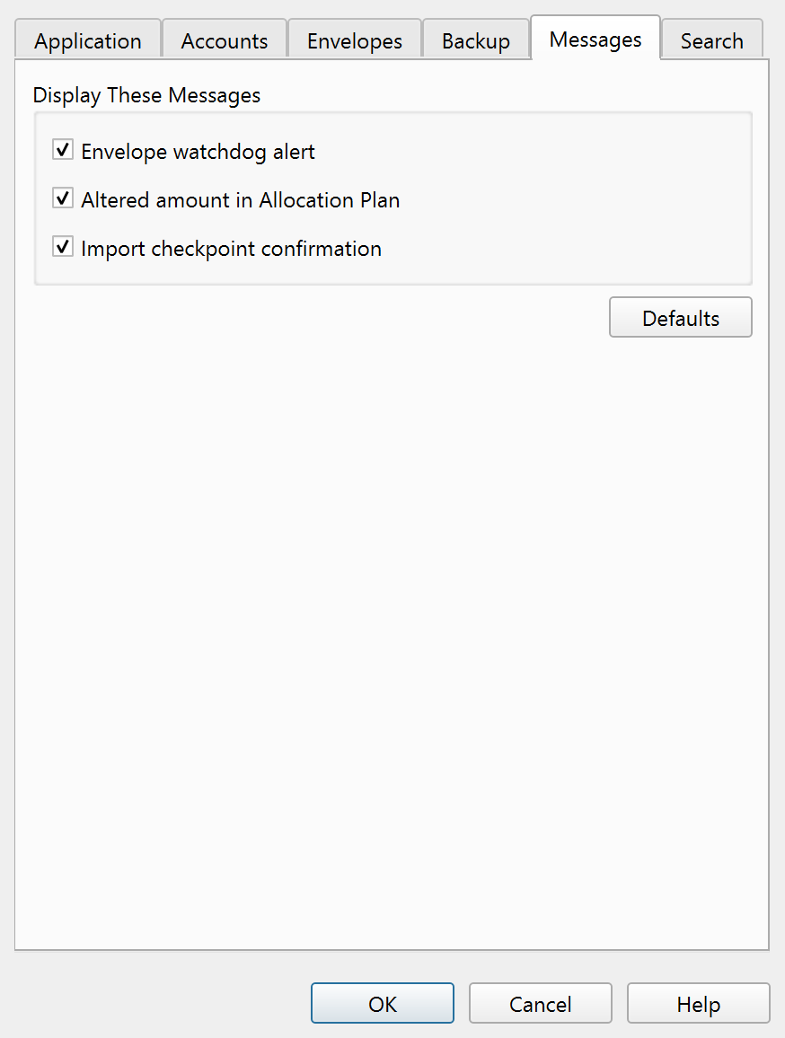 Settings — Messages