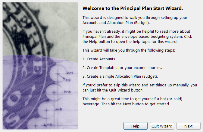 Asistente de inicio (Start Wizard)